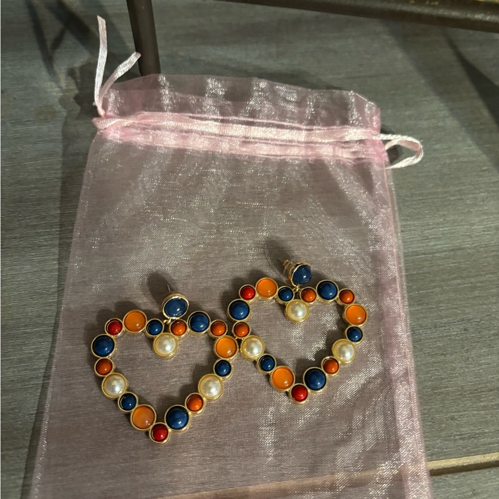 Heart ❤️ 🧡🍊circle Earrings